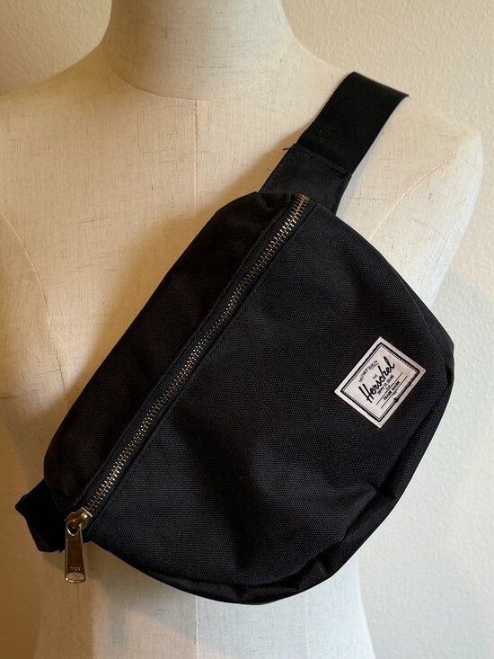 Herschel Supply Company Handbags - Herschel Black Belt Bag / Waist Pack - Signature Striped Liner - OS
